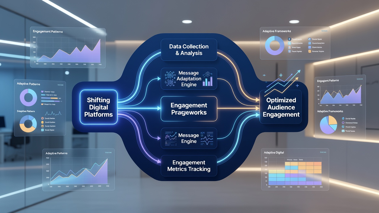 Dashboard screenshot displaying real-time audience engagement patterns segmented by platform and message variant